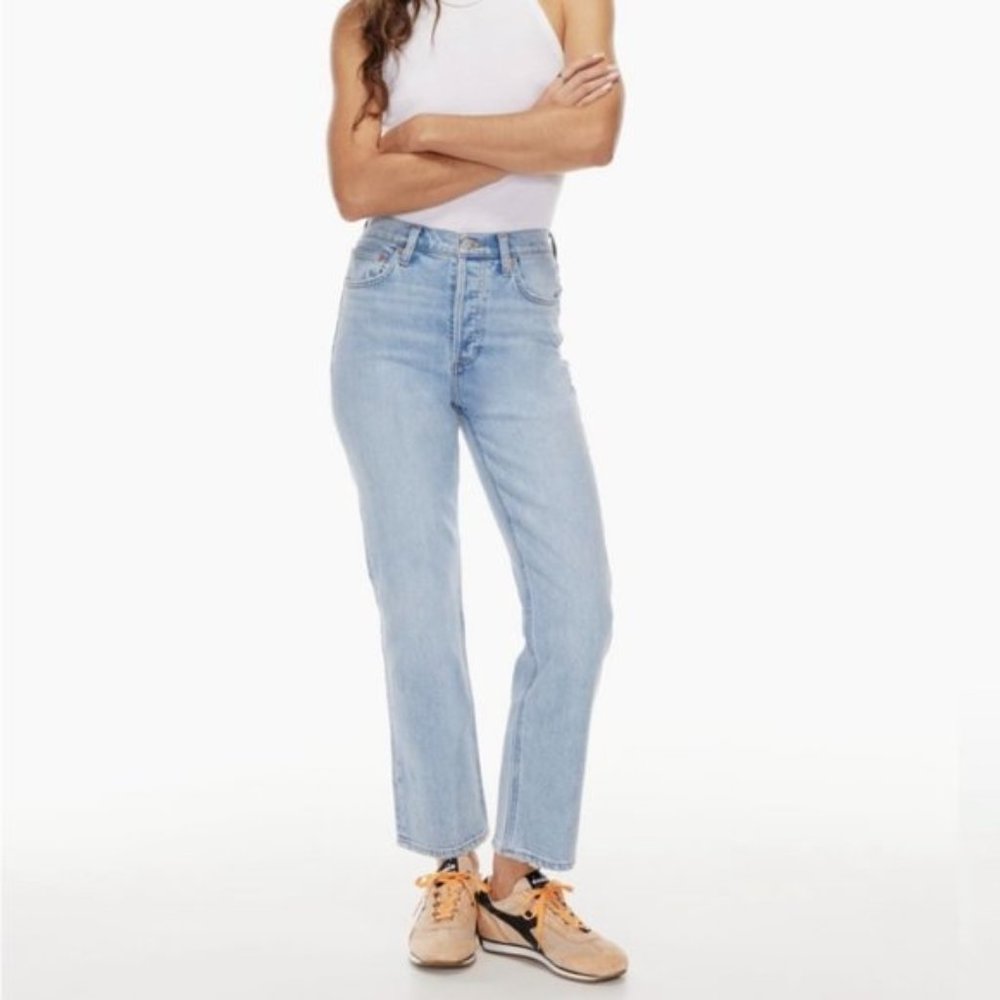 Aritzia Denim Forum The Arlo High Rise Straight Jeans US 29